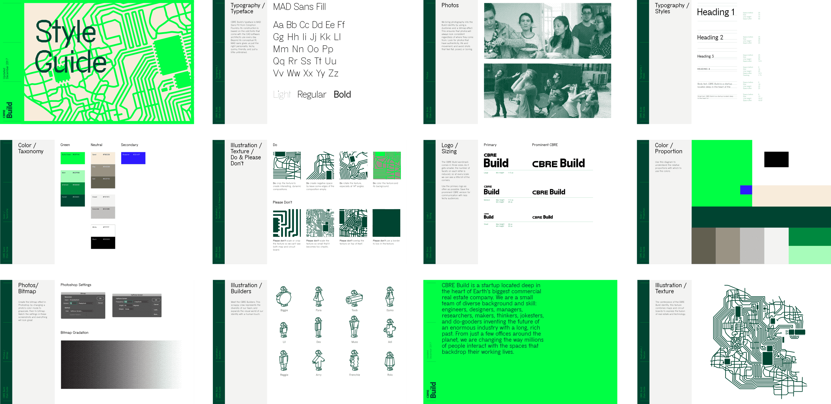Pages from the Build brand style guide