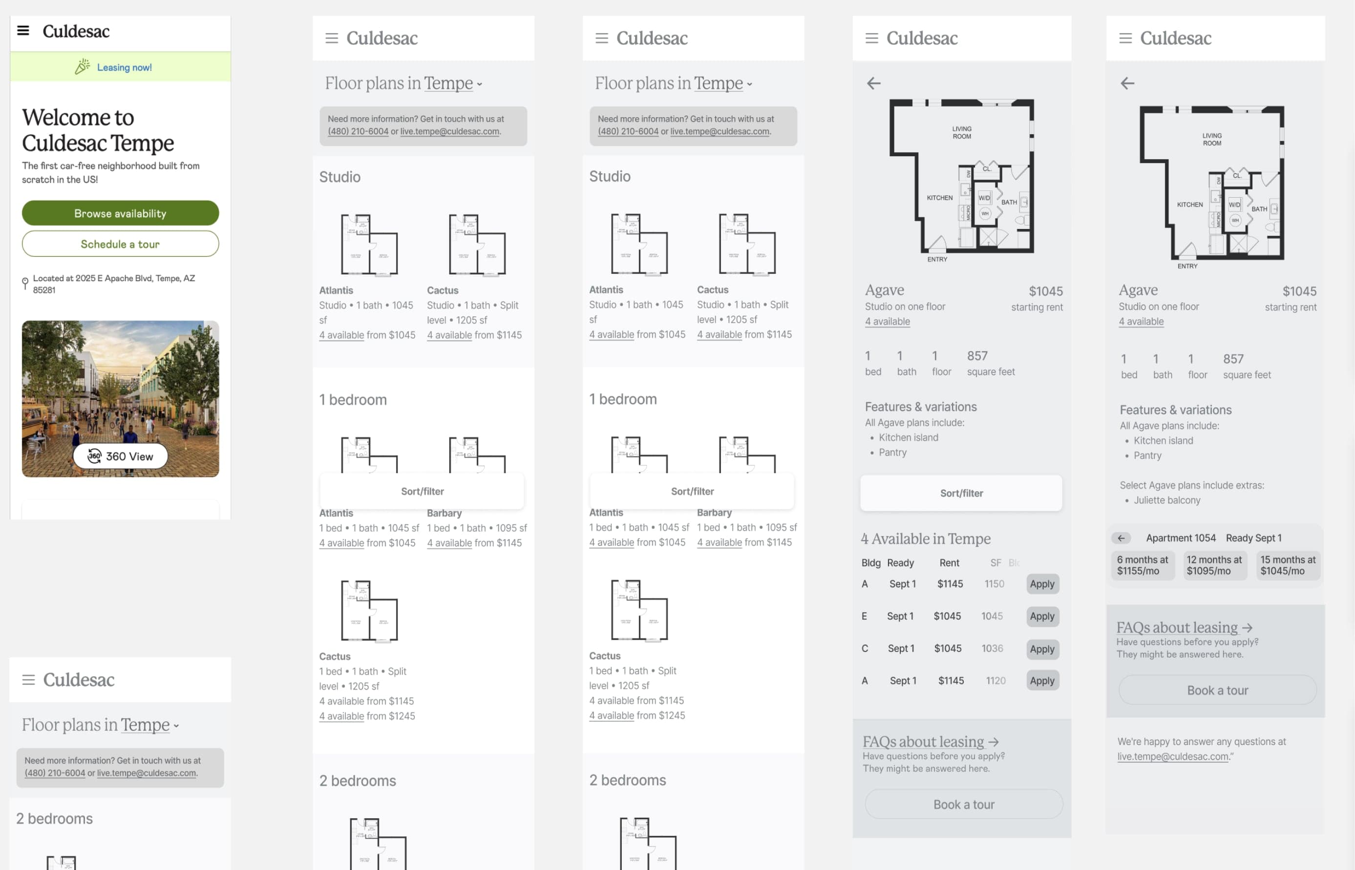 Wireframes and process work