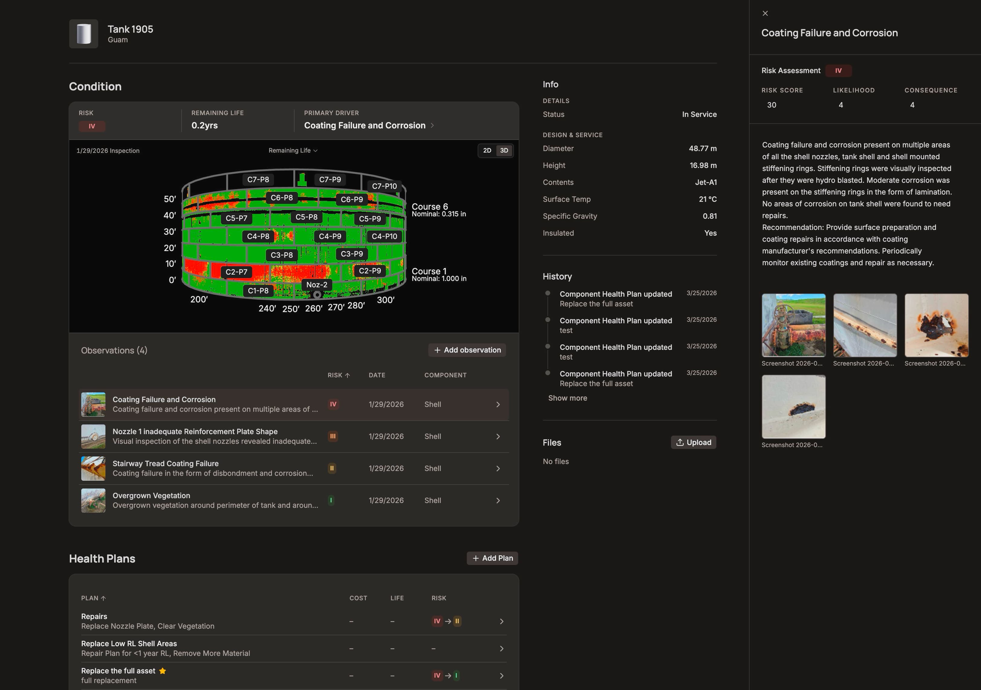Screenshot of the asset lifecycle management app