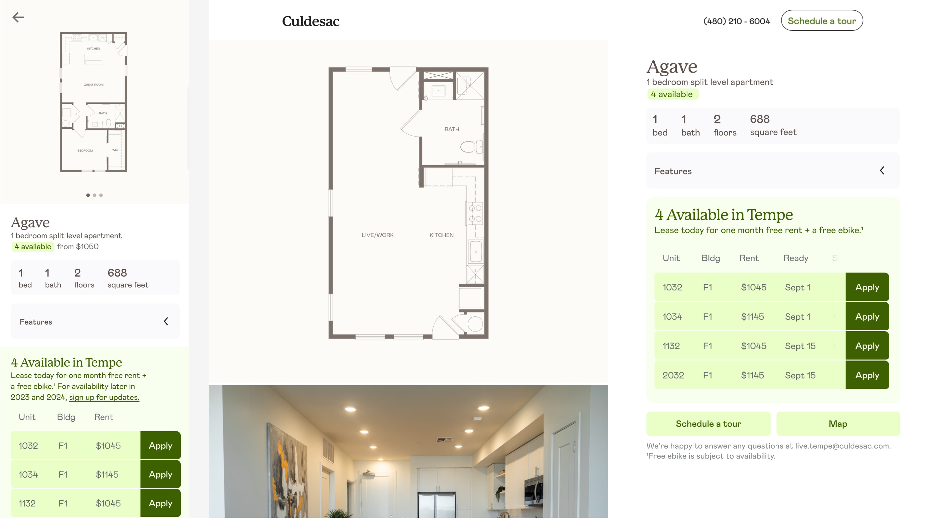 Screenshots from the Culdesac leasing application